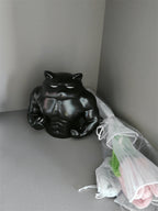 Muscular Dog & Human - Shaped Ceramic Mugs/Pen Holders, Novelty Desk Organizers