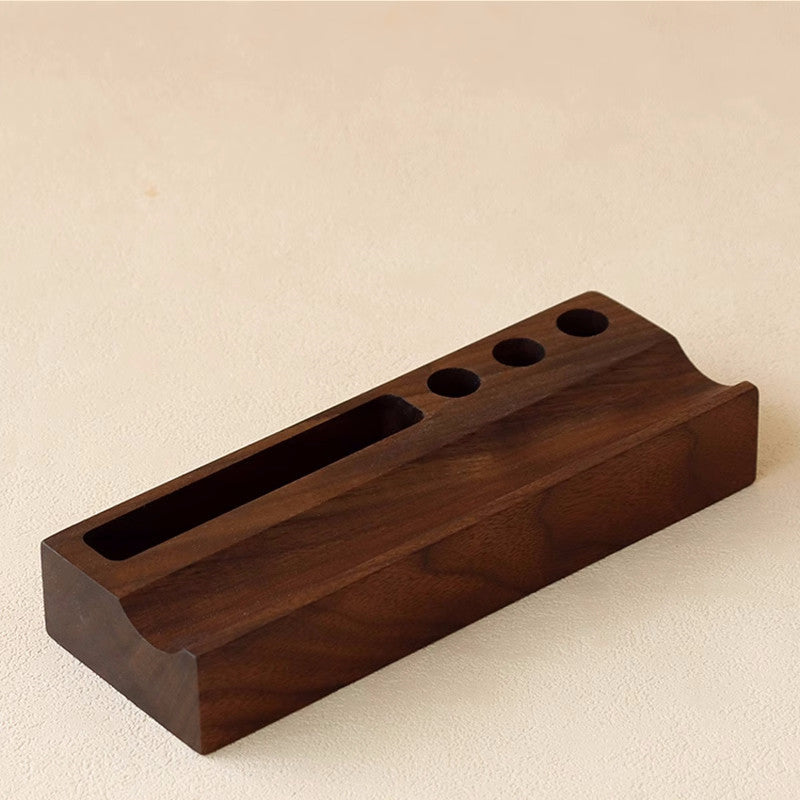 Wooden Desk Organizer with Pen Holders and Card Slot, Multi - Compartment Desktop Storage