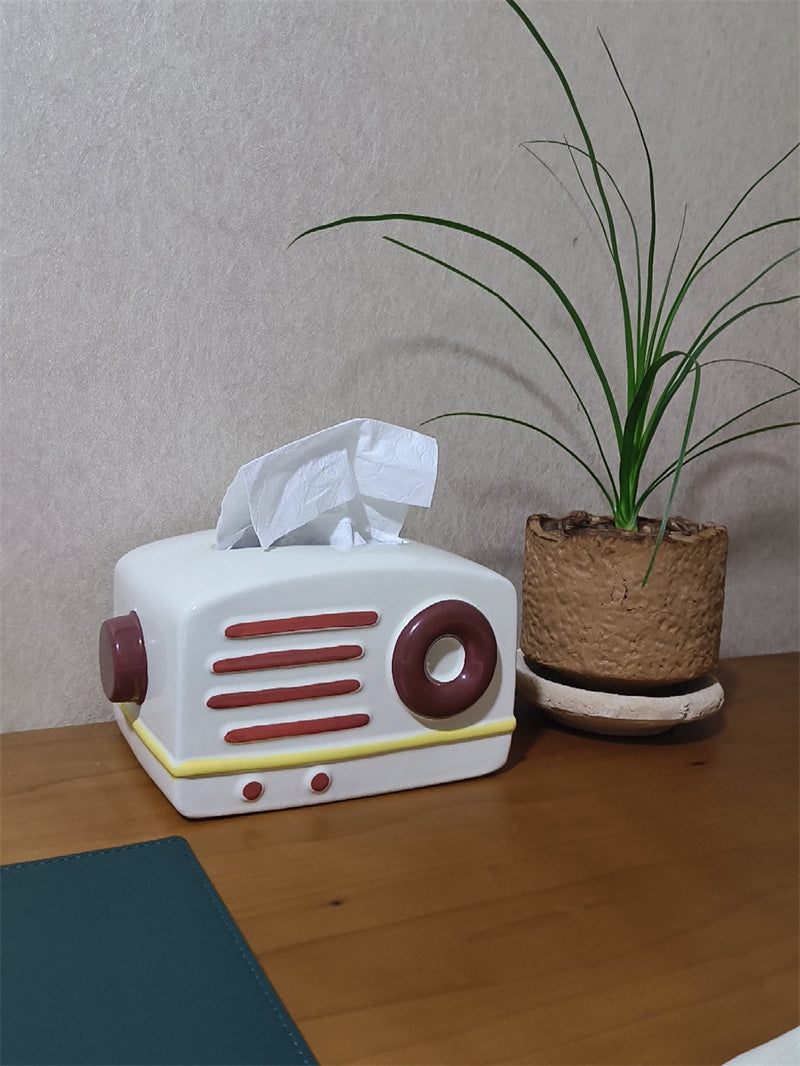 Retro Radio - Shaped Tissue Box, Cute & Practical Tissue Holder for Home&Office