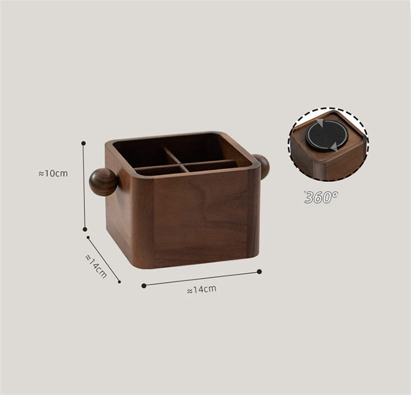 Solid Walnut Wooden Remote Control Holder,Multi-Grid Desktop Organizer Box,Office Pen Holder