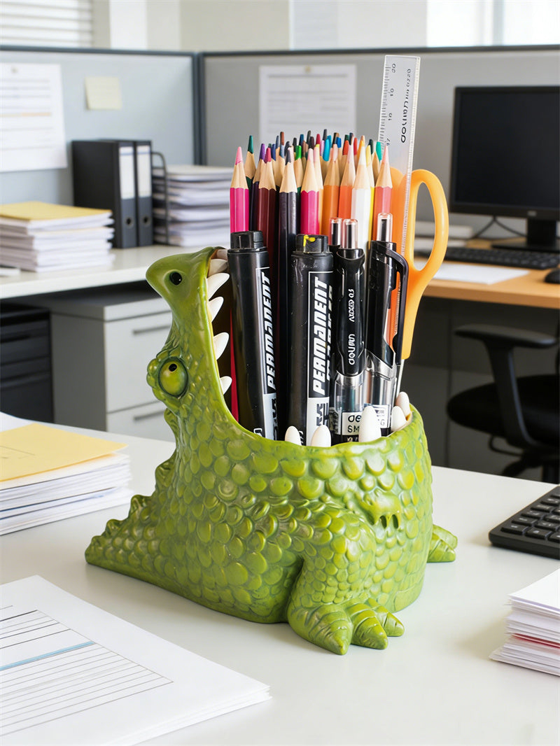 Tame Your Desk Chaos: Meet the Fiercely Cute Dinosaur Pen Holder