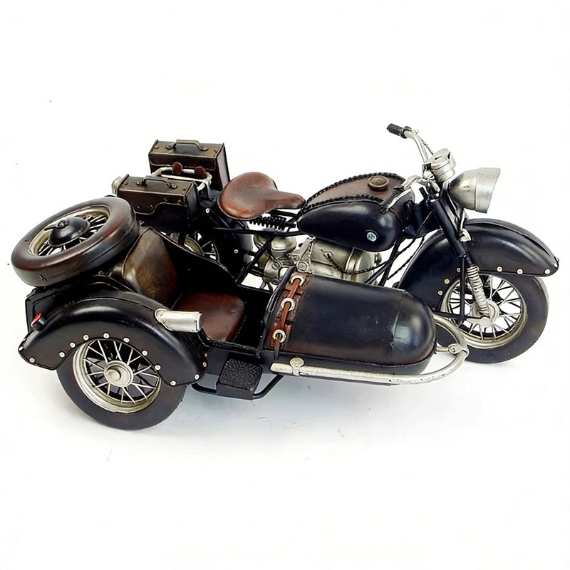 Vintage Sidecar Motorcycle Model for Timeless Decor,Handmade wrought Iron Decorations
