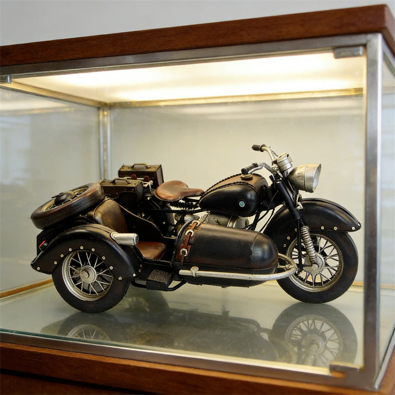 Vintage Sidecar Motorcycle Model for Timeless Decor,Handmade wrought Iron Decorations