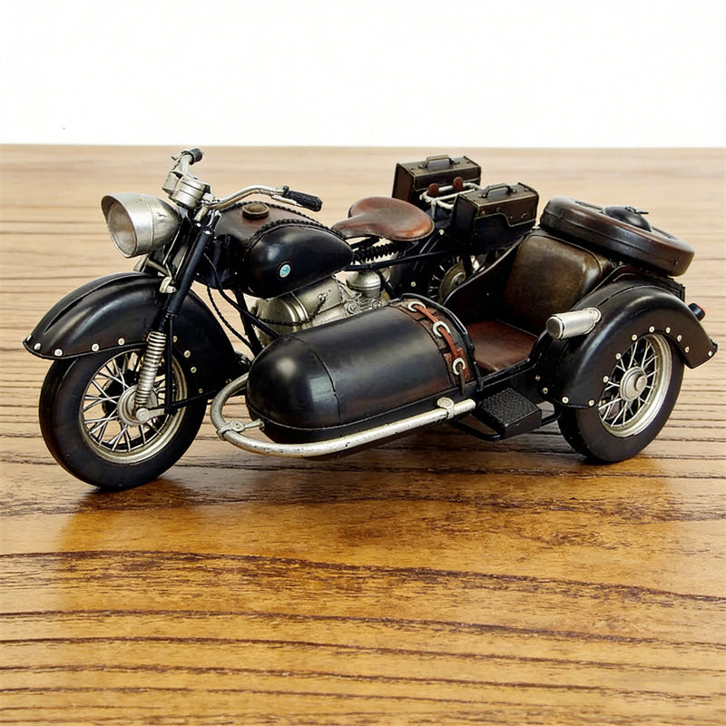 Vintage Sidecar Motorcycle Model for Timeless Decor,Handmade wrought Iron Decorations