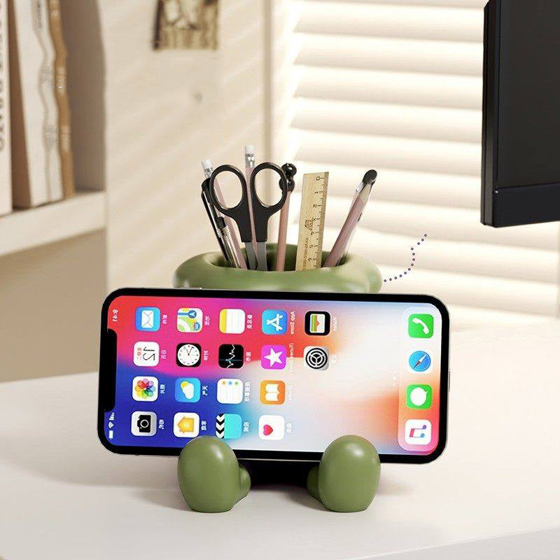 Whimsical Eggplant Stationery Holder & Phone Stand – Purple Vegetable Pen Holder for Home Office, Student Desk, and Unique Gift Giving