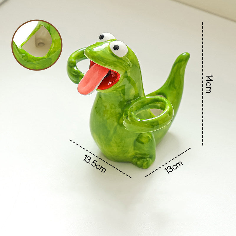 Whimsical Frog Toothbrush Holder & Stand - Cute Ceramic Animal Electric Toothbrush - Funny Bathroom Vanity Decor