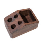 Wooden Desk Organizer with Pen Holders and Storage Compartment