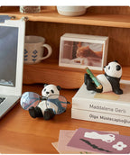 Handmade Wooden Panda Phone Stand, Cute Animal - Shaped Cell Phone Holder