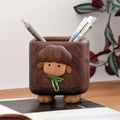 Wooden Sheep Pen Holder & Magnetic Paper Clip Dispenser - Cute Animal Desktop Organizer for Office Desk & Study Room Decor
