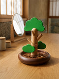 Wooden Tree Jewelry Stand Organizer Tray – Wood Necklace & Earring Display Holder for Vanity & Dresser Decor