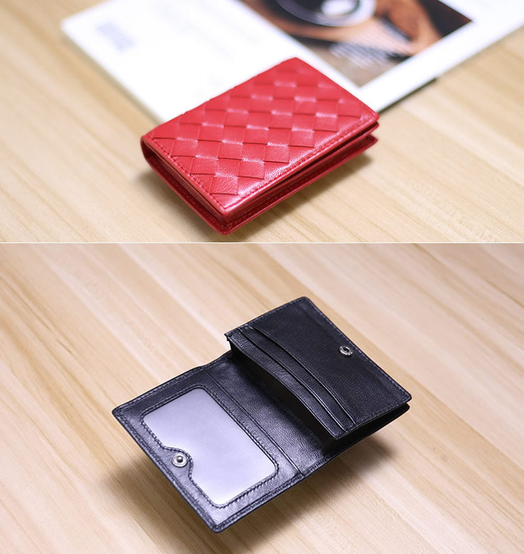 Woven Genuine Sheepskin Card Holder,Card Pack, Leather Wallet
