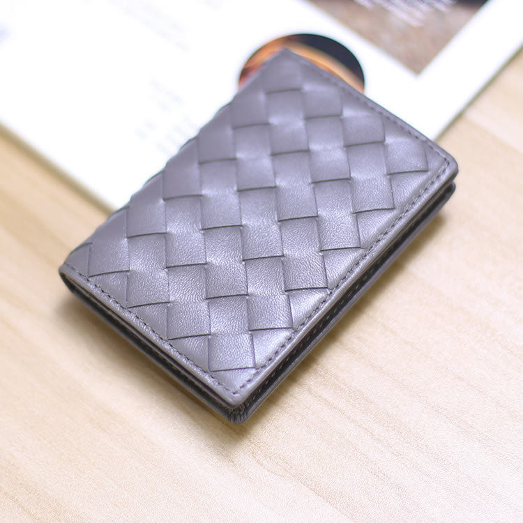 Woven Genuine Sheepskin Card Holder,Card Pack, Leather Wallet