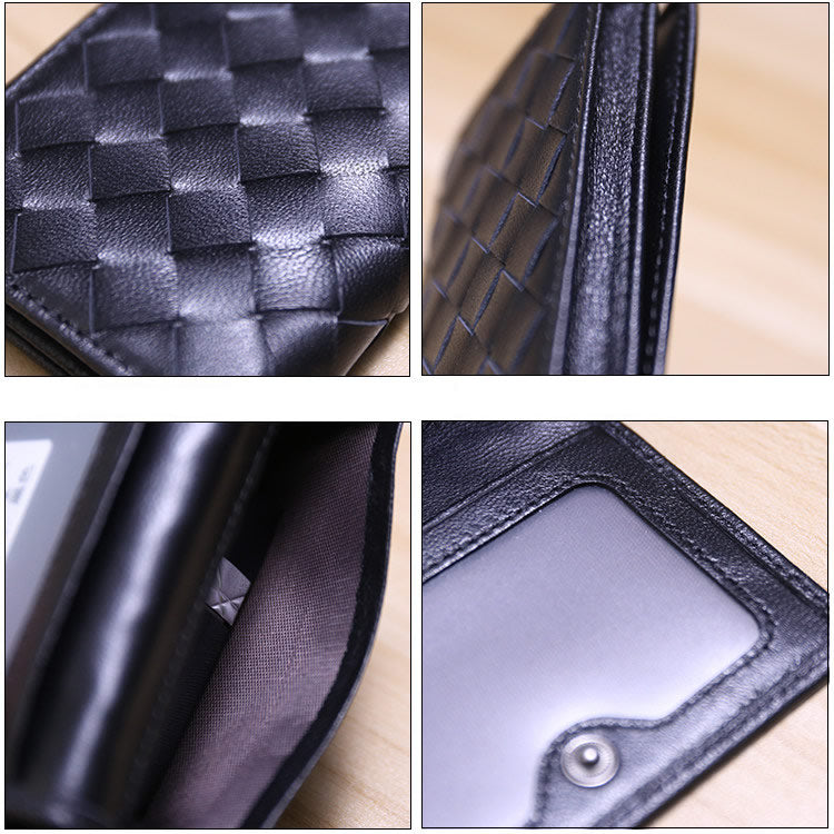 Woven Genuine Sheepskin Card Holder,Card Pack, Leather Wallet