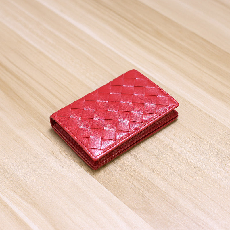 Woven Genuine Sheepskin Card Holder,Card Pack, Leather Wallet